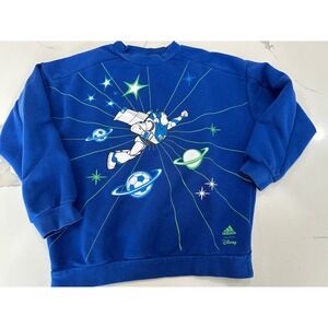 Kids Adidas‎ x Disney Buzz Lightyear Graphic Crewneck Sweatshirt Blue Size XS